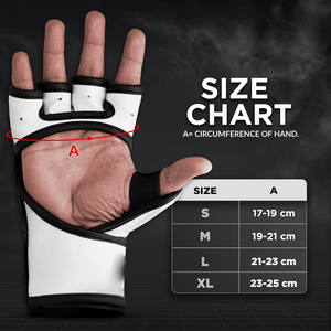 Guantes de MMA para Artes Marciales, Grappling, Sparring y Entrenamiento, de Cuero Vacuno con Palma Abierta y Correa para la Muñeca, Guantes Acolchados para Muay Thai - Product Image 4