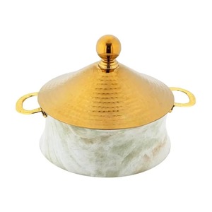 Arabic Round Polished Metal Casserole Pot With Lid Traditional Chinese Design Durable Stainless Steel Handles For Gas - Product Image 4