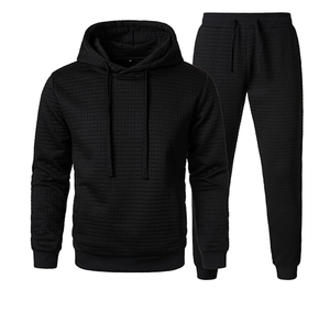 Conjunto de Sudadera con Capucha y Pantalones Deportivos de Felpa Naranja para Hombre, Estilo Informal, Holgado, para Invierno, Color Sólido, Transpirable, Tejido de Punto - Product Image 4