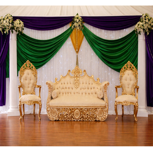 Royal Asian Wedding <b>Gold</b> Furniture Set Latest Design Wedding <b>Sofa</b> Set Wedding Wooden Heavy Carved Furniture Set Australia - Product Image 1