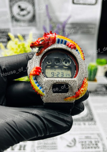 Red Dragon Iced Out Digital Watch Moissanite Diamond Look Hip Hop Bling Luxury Statement Wristwatch Unisex Fashion - Product Image 3