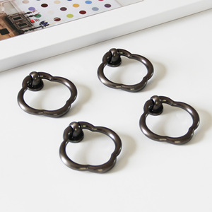 Premium Quality Zinc Alloy Flower Drop Pull Handle Elegant <b>Black</b> Vintage <b>Knobs</b> for Kitchen Cabinets Nightstands Bathroom - Product Image 6