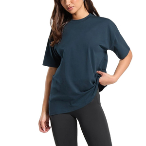 T-shirts surdimensionnés pour femmes, style streetwear décontracté d'été, col rond, manches courtes, 220 grammes, 100% coton, design personnalisé - Product Image 3