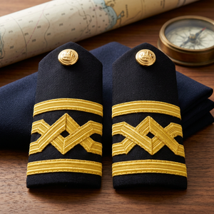 Épaulettes Officielles Unisexe en Tissu Noir Respirant avec Broderie Dorée – Insignes d'Uniforme de Haute Qualité Taille Adulte - Product Image 3