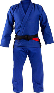 Uniforme de Jiu-Jitsu Brasileño Azul, 100% Algodón, Corte Regular, Duradero, Unisex para Adultos, Kit de Ropa para Artes Marciales - Product Image 3