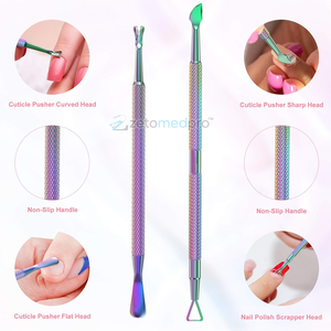 Pousse-cuticules en métal de haute qualité, outil de salon professionnel pour le soin des ongles, pousse-cuticules en acier inoxydable - Product Image 5
