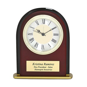 Reloj de Escritorio Esqueletizado de Madera de Caoba con Detalles Cromados - Venta al por Mayor - Product Image 2