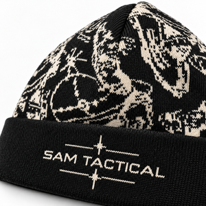 Gorro negro SAM TACTICAL con cadenas, estilo punk, bordado 3D, gorro de invierno para hombre, uso casual, 56-58 cm, precio económico, OEM - Product Image 5