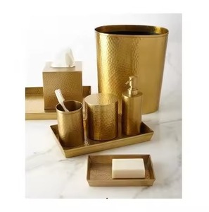 Decorative Collection Metal <b>Bathroom</b> <b>Set</b> Elegant Bath ware <b>Accessories</b> for Luxury Hotel Resort Home Vanity Decor - Product Image 6