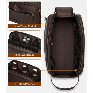 Handmade leather toiletry grooming kit bag with premium craftsmanship for stylish travel and organization in reasonable price - Product Image 4