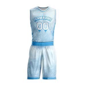 Conjunto de Uniforme de Baloncesto Reversible Personalizable, Transpirable, Antihumedad, Antibacteriano, de Secado Rápido, 100% Poliéster, Cuello en V - Product Image 1