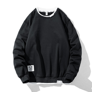 Custom StreetWear Blank Pullover Double Rib Sweatshirt Nylon/Cotton Plain <b>Thick</b> Crew Neck for Men Spring Embroidered - Product Image 6