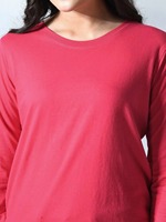T-shirt pour femme à col rond et manches trois quarts, couleur unie, coupe classique, décontracté, 100% coton tricoté, respirant, toutes saisons