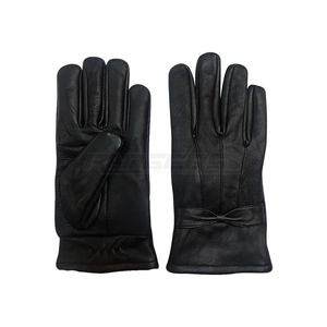Gants en cuir véritable pour femmes, vente en gros, haute qualité, poignet élastique, doux, à doigts entiers, décontractés, mode, usage quotidien, hiver, pour dames - Product Image 1