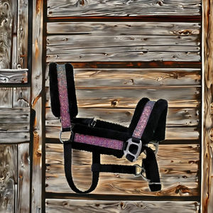 Ruban de paillettes de licou de cheval moelleux couronne de nez rembourré doux ajustement réglable matériel Durable-conception confortable en matériau PP - Product Image 1