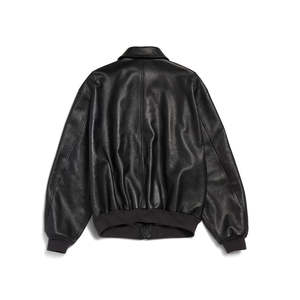 Veste en PU vintage personnalisée pour homme NESTA SPORTS, veste bomber noire brodée de haute qualité, veste en cuir zippée - Product Image 6