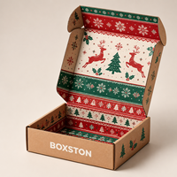 Cajas de Cartón Corrugado Personalizadas para Envíos Navideños, Cajas de Regalo Ecológicas Plegables para Envíos de Comercio Electrónico