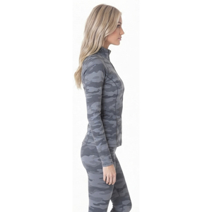 Chaqueta de Yoga con Estampado de Camuflaje para Mujer, 100% Spandex, Top Deportivo para Gimnasio, Transpirable, Ajustada, de Manga Larga - Product Image 3