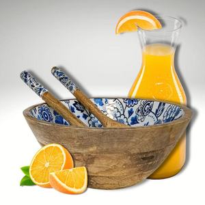 Tazón de Madera de Diseño Contemporáneo Hecho a Mano, Libre de BPA y Plomo, Duradero, Sin Recubrimiento, Ecológico, para Servir Ensaladas - Product Image 4