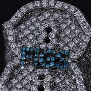 skeleton Cocktail <b>Ring</b> With <b>Black</b> Diamond Accents 925 Silver Pave Setting Hiphop Style Unisex Moissanite Jewelry - Product Image 3