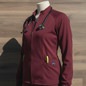 Premium High Quality Wholesale Medical Nursing Hospital Unisex Zipper <b>Scrub</b> Jacket Knitted Spandex/Polyester - Product Image 1