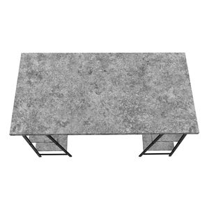 Scrivania Moderna Contemporanea da 48 Pollici per Ufficio Domestico con Ripiani Portaoggetti, Laminato Grigio e Metallo Nero per Lavoro con Laptop - Product Image 5