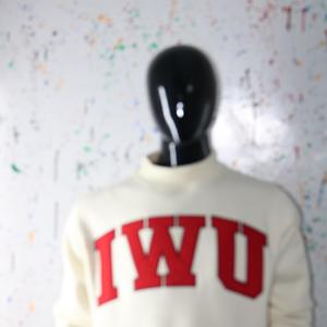 เสื้อสเวตเชิ้ตคอเต่า IWU CREAM สีแดง 100% ปักลายแบบ Applique คอเสื้อกว้าง ด้ายคุณภาพดี - Product Image 4