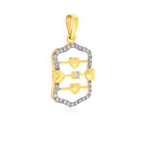 Pendentif en or jaune avec diamants ronds brillants cultivés en laboratoire, design géométrique mignon, bijoux pour femmes à porter au quotidien - Product Image 2