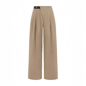 Pantalones Largos Casuales de Pierna Ancha Verdes Lisos para Mujer, Pantalones de Cintura Alta con Parches, Pantalones de Exterior para Chicas, Venta al por Mayor - Product Image 2