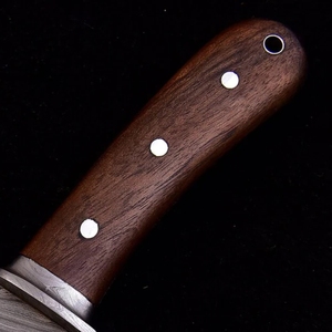 มีดแล่หนังเหล็กดามัสกัสทำมือ พร้อมด้ามไม้วอลนัท ขนาด 8 นิ้ว - Product Image 4