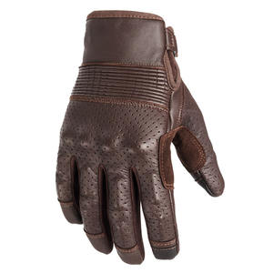 Guantes de Motocicleta Unisex de Cuero Marrón SAAR INDUSTRIES, Estilo Vintage, Cuero Genuino, Protección para Nudillos, Transpirables, Táctiles - Product Image 6