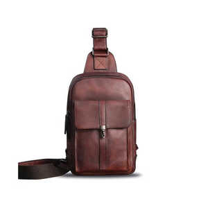 Wholesale Customized Brown Waterproof Fashion PU Messenger Bag <b>Crossbody</b> Vintage Shoulder Bag Unisex - Product Image 1