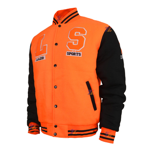 Chaquetas Varsity de Béisbol Unisex de Algodón y Felpa, Directas de Fábrica, con Forro de Satén Estampado por Sublimación, para Uso Casual en la Escuela Secundaria - Product Image 3