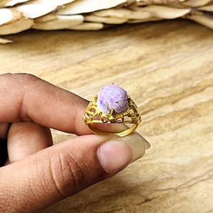 High Demand Turquoise <b>Rings</b> <b>Boho</b> Brass <b>Ring</b> For Women 18k Gold Plated Filigree Vintage Design Ethnic <b>Ring</b> For Wholesale/OEM/ODM - Product Image 4