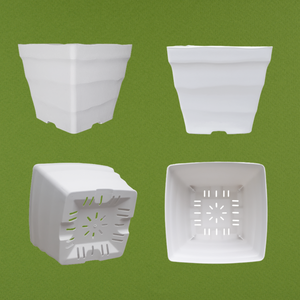 Wholesale Minimalist White Wavy <b>Square</b> Plastic Plant <b>Pots</b> for Indoor Gardening OEM/ODM Custom Logo Accepted by Direct Vietnam - Product Image 4