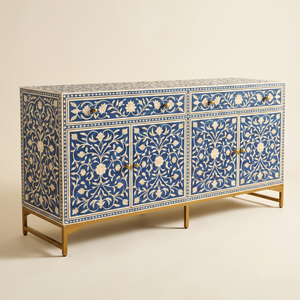 Meuble buffet de luxe artisanal en os incrusté, écologique, de qualité supérieure et personnalisable - Vente en gros de meubles pour la maison - Product Image 1