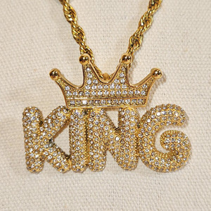 Custom <b>King</b> Name Iced Hip Hop Men's VVS Moissanite Chains Gold Plated Pendant S925 Silver Moissanite Pendants & Charms RB Gems - Product Image 5