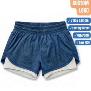 Women's Mesh Gym Shorts Elastic Waist Breathable Fitness Training Shorts - Product Image 1