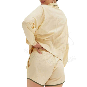 Ensembles deux pièces vintage unis pour femmes, style streetwear, en tissu nylon/polyester imperméable, options personnalisables - Product Image 5