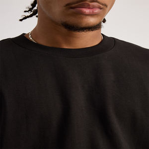 T-shirt en mélange de coton de haute qualité, coupe ajustée, noir, pour hommes, vente en gros, fabricant de t-shirts, jersey de haute qualité - Product Image 3