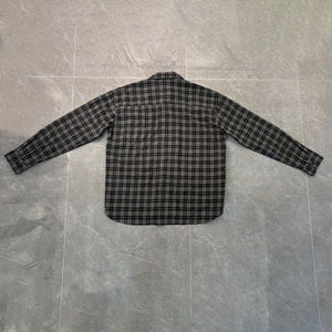 Camiseta de Franela Desgastada con Bordado Personalizado, Marca Premium de Ropa Urbana, Camisas de Hombre, Camisa y Camiseta de Manga Larga a Cuadros de Algodón - Product Image 2