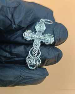 Grand Crucifix Pectoral Chrétien, Pendentif Mère de Dieu Pokrov, Pendentif en Argent Massif 925, Pendentif Croix de Prière de la Foi Chrétienne - Product Image 5