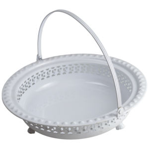 Panier à fruits tendance en métal plaqué argent, design élégant, idéal pour la décoration de la maison, les mariages et les fêtes, panier de service - Product Image 3