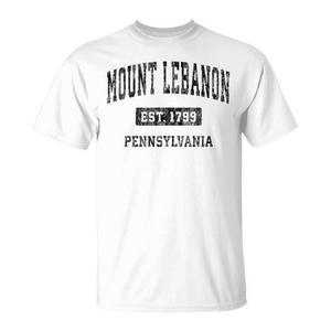 Mount Lebanon Pennsylvania Est 1799 T-shirt vintage unisex in cotone girocollo a maniche corte per adulti - Product Image 1