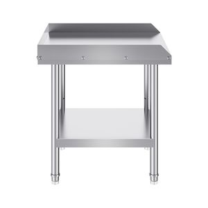 Tavolo da Lavoro in Acciaio Inox Resistente 24 X 24 X 26 Pollici con Alzatina su 3 Lati, Banco da Lavoro Commerciale in Acciaio per Cucina - Product Image 1
