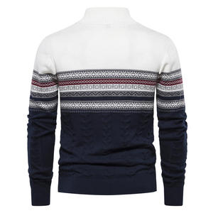 <b>Men's</b> Knitted Half Zip <b>Sweater</b> Long Sleeve Striped Color Blocked Stand Collar Casual Sportswear <b>Men</b> Quarter Zip Golf Sweatshirt - Product Image 4