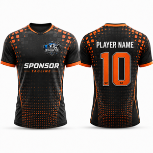 เสื้อฟุตบอลขายตรงจากโรงงาน ผ้าโพลีเอสเตอร์ 100% พิมพ์ลายดิจิทัล ระบายอากาศได้ดี ทรงพอดีตัว ชุดกีฬาสโมสร - Product Image 1