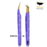 Pinzas para Extensión de Pestañas de Acero Inoxidable con Punta de Fibra, Precio al por Mayor, Hermosos Colores, Punta Afilada, Marca Personalizada, Logotipo Personalizado