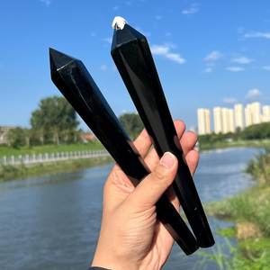 Varita de Obsidiana Negra Natural al por Mayor, 6-8 Pulgadas, Pulida, con Punta Curativa, Torre Generadora de Energía Reiki, Piedra de Meditación - Product Image 6
