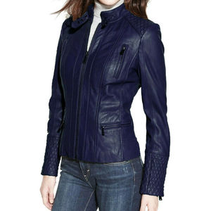 Chaqueta de Motocicleta de Piel de Oveja Auténtica para Mujer, Marca PIHA SPORTS, Tejida, Manga Larga, Resistente al Viento, Transpirable, Estilo Vintage de Invierno, con Cierre - Product Image 3